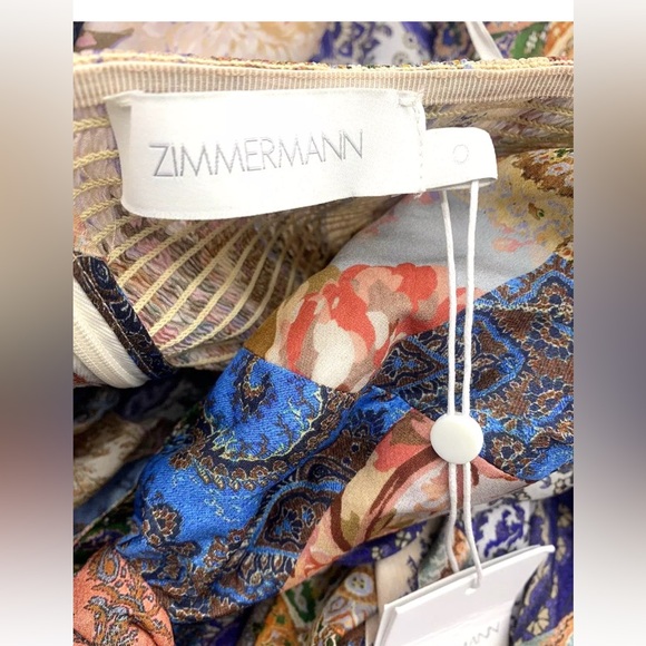Zimmermann Devi Mixed Print Halter Neck Silk Dress - Picture 7 of 8